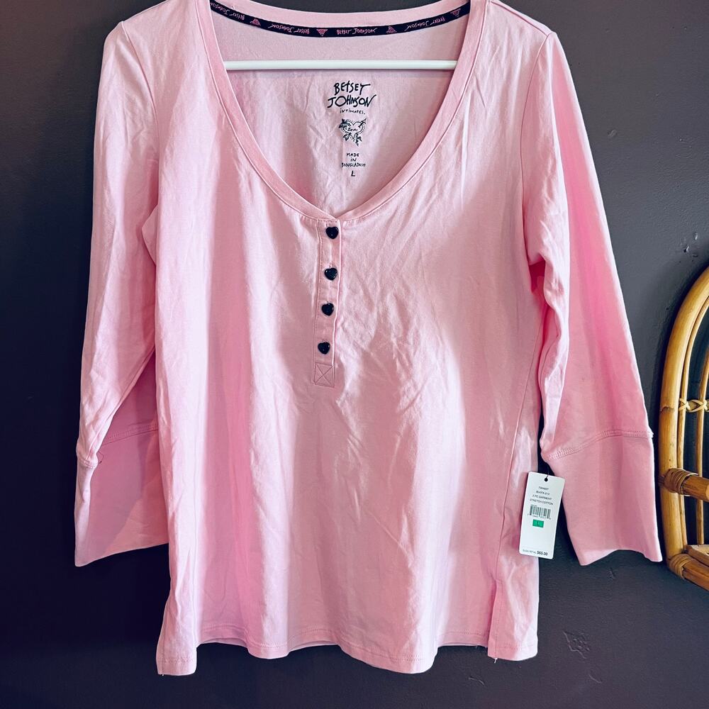 Brand New Pink Betsy Johnson intimates Long sleeve shirt